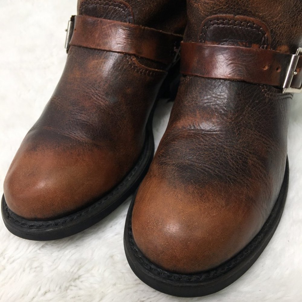 FRYE Women's Pull On Brown Leather Boots Size 8 - Picture 8 of 16